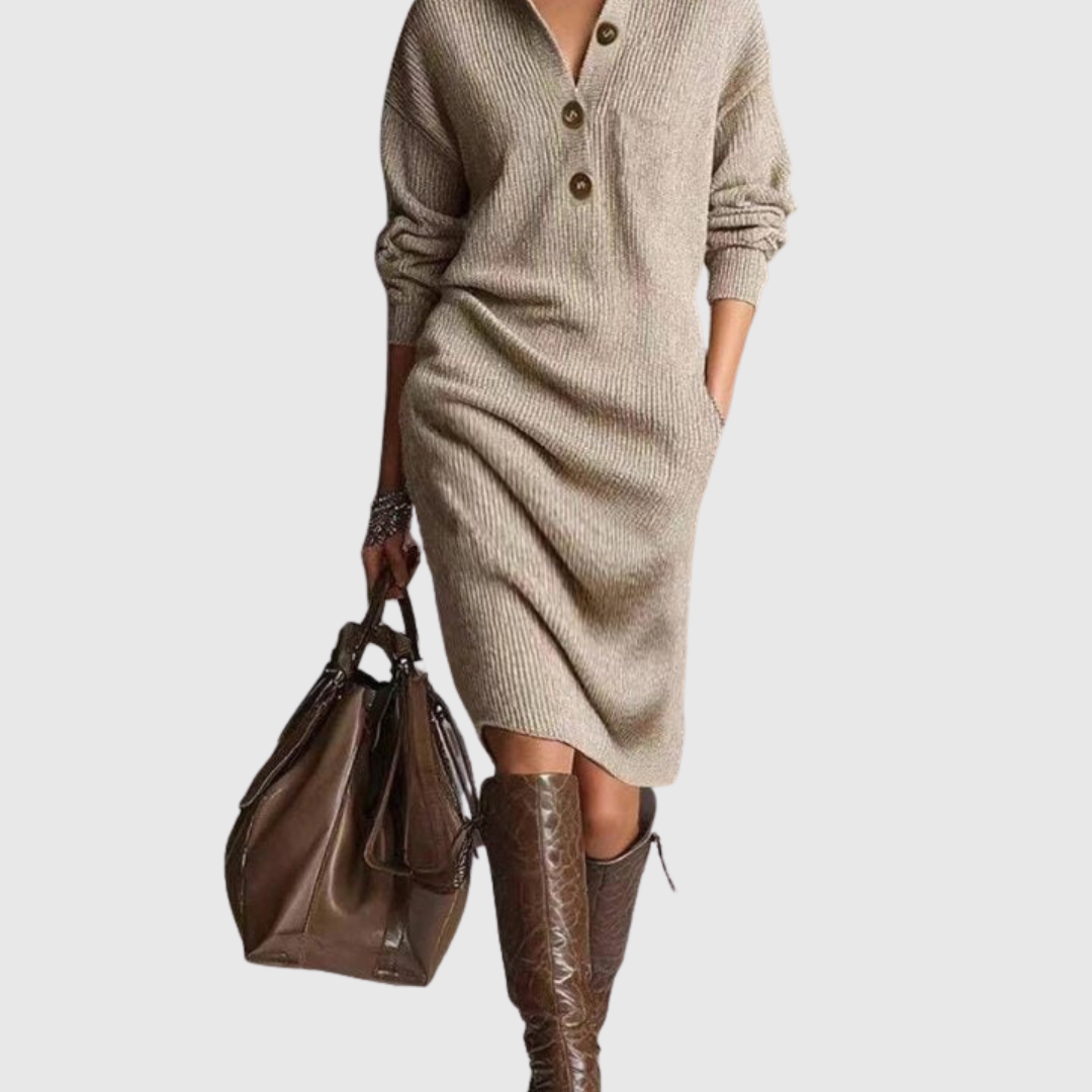 ARIANELL | ROBE MI-LONGUE EN MAILLE DE LAINE D'HIVER