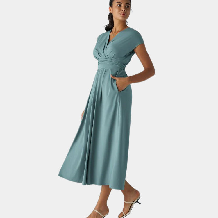 LYNN - Robe Croisée Élégante à Taille Haute