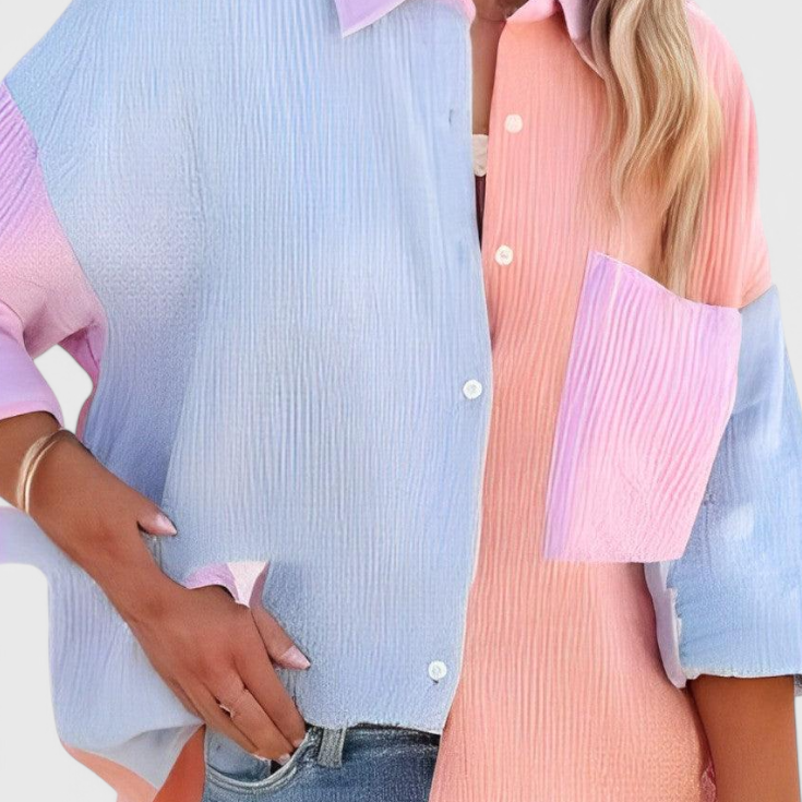 Juniper | Chemisier à Boutons en Bloc de Couleur