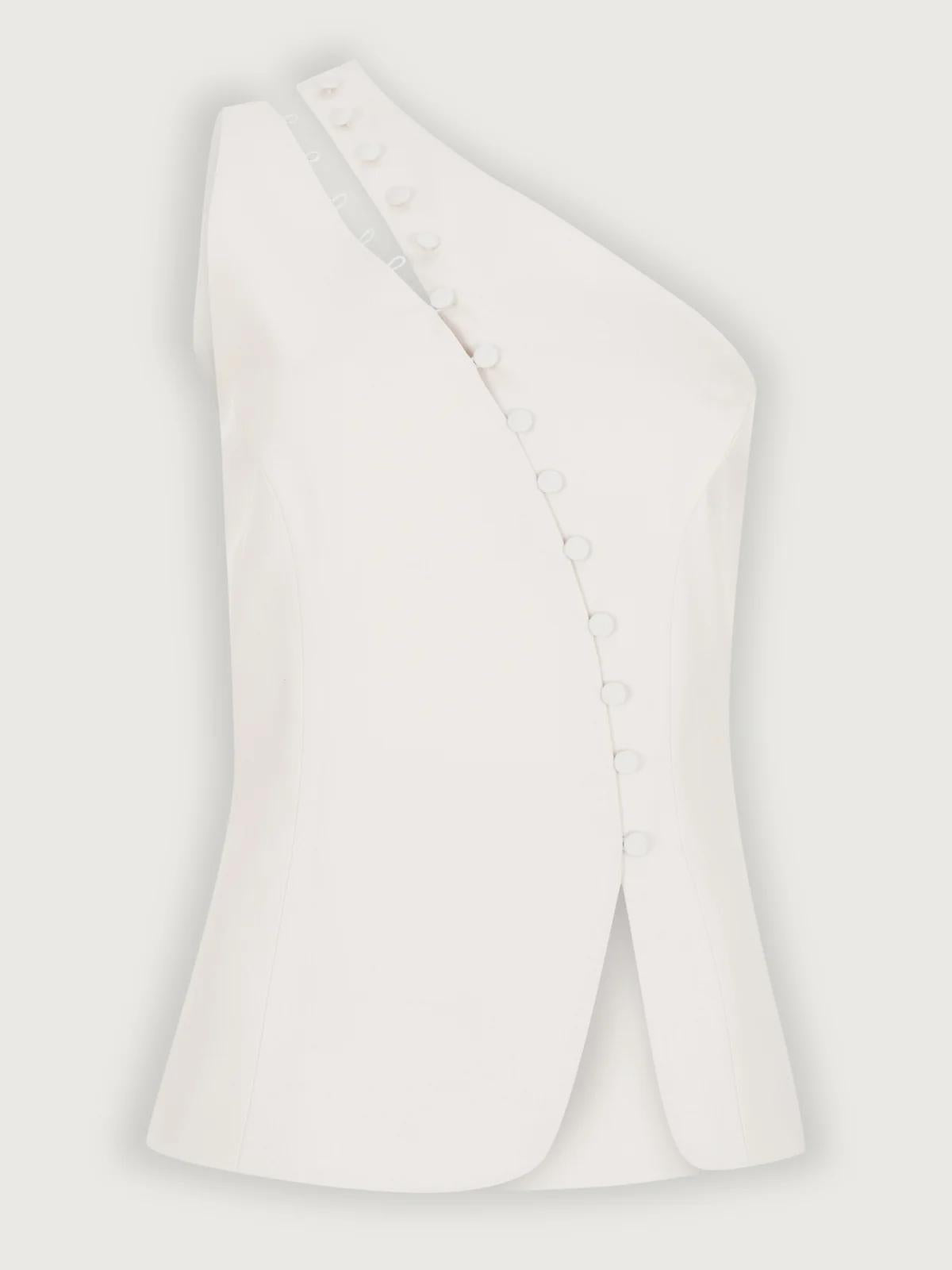 Haut à une épaule avec boutons décoratifs Ascent