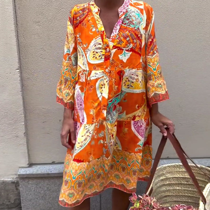 Robe Bohème À Imprimé Tendance