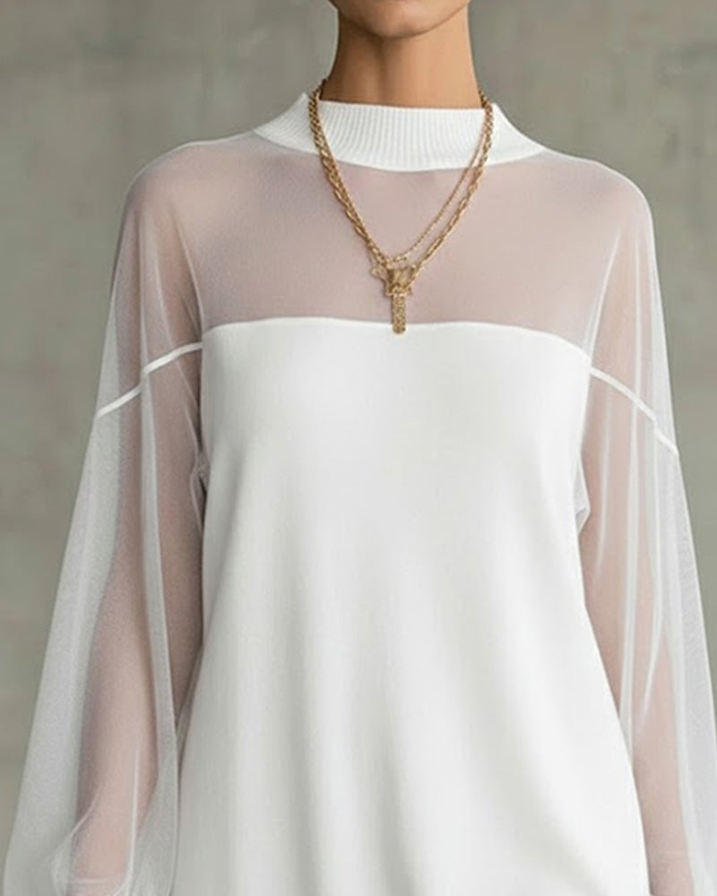 Yenaya – Robe courte en tricot avec manches ballon