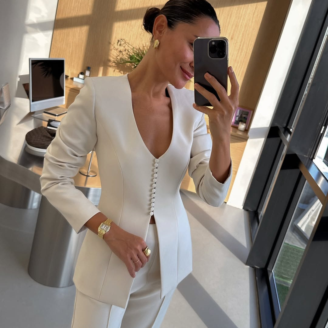 Ensemble Élégant Belu avec Blazer et Pantalons