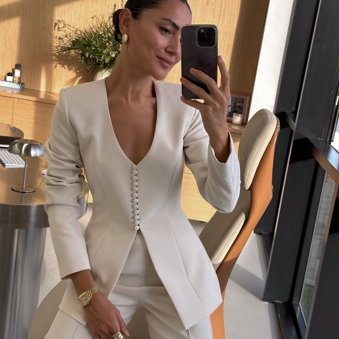 Ensemble Élégant Belu avec Blazer et Pantalons