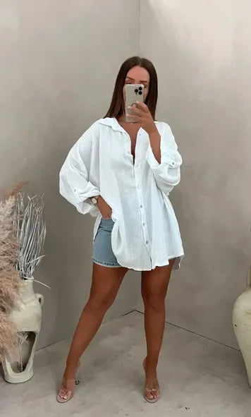 Eliza - Chemise Horus en coton grande taille