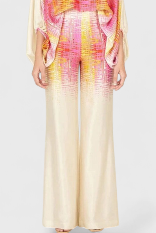 Sybella Ensemble de Deux Pièces avec Épaules Découvertes et Pantalons Amples Imprimés