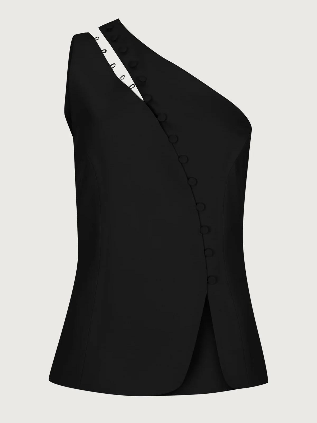 Haut à une épaule avec boutons décoratifs Ascent