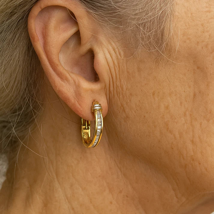 Boucles d'oreilles vintage en or et diamants