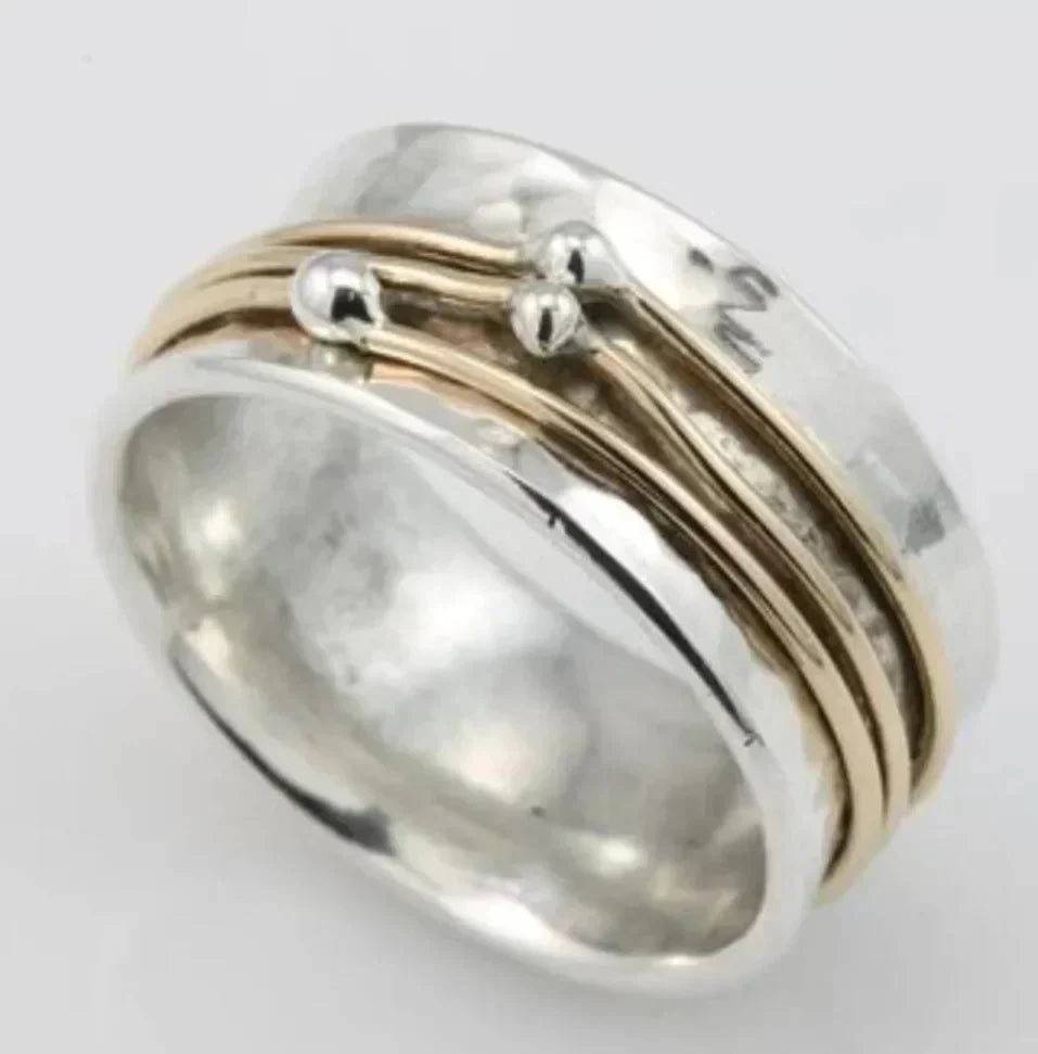 Bague vintage en or avec un bain d'argent