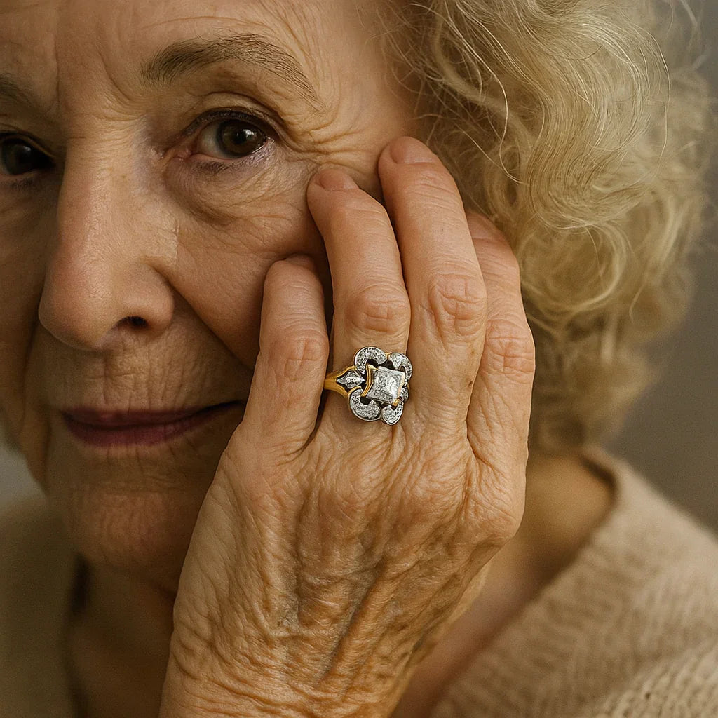 Bague vintage en or avec zircon