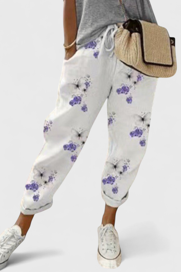 Alba Pantalon Large Taille Haute