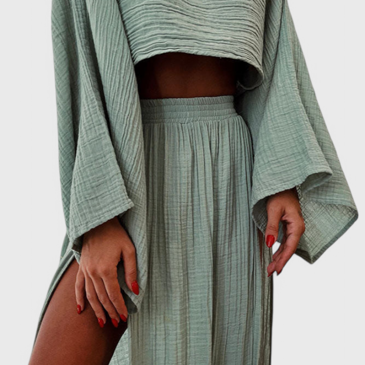 Martha Ensemble de Deux Pièces avec Jupe à Fente Haute