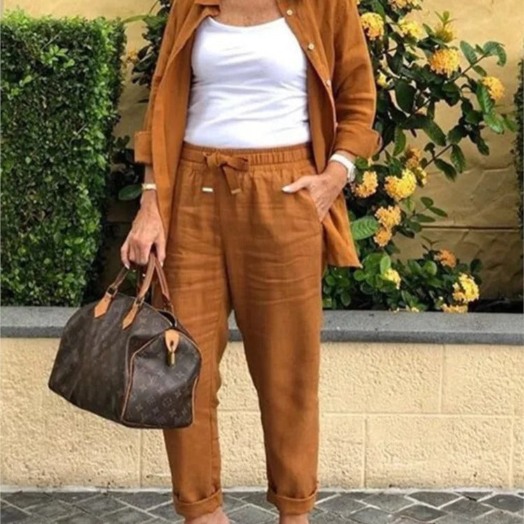 Henné – Ensemble chemise à manches longues et pantalon