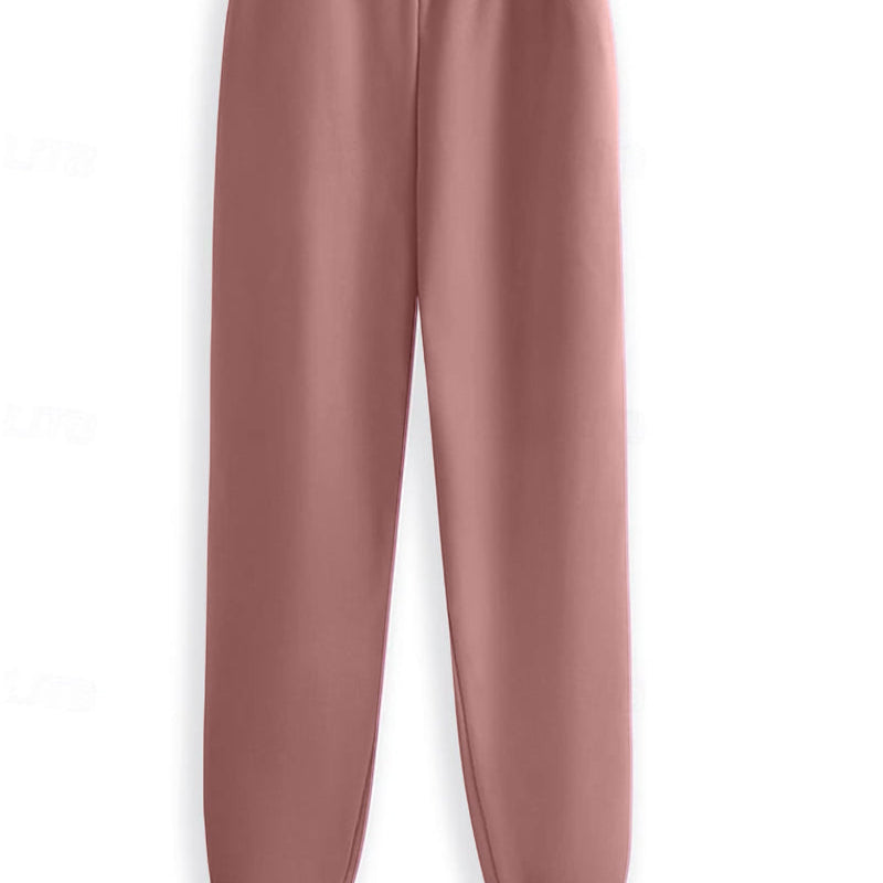 Pantalon décontracté en polaire imprimé lettres