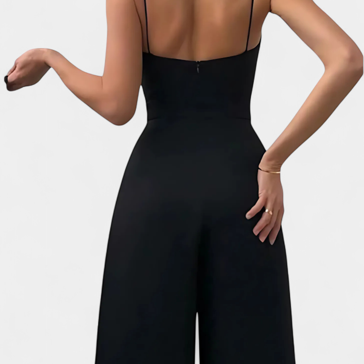 Romily Mono Sexy avec Bretelles et Jambes Amples Élégant