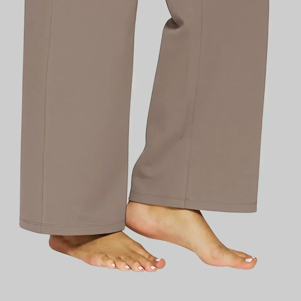 Calista™ | Pantalons femme à jambes larges couleur marron
