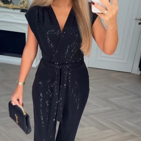 Jumpsuit uni avec détail de lien