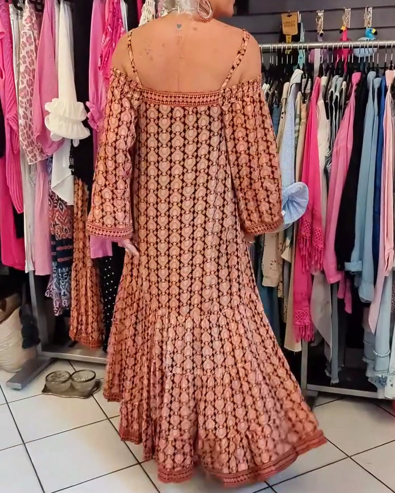 Robe Ample À Bretelles Style Bohème