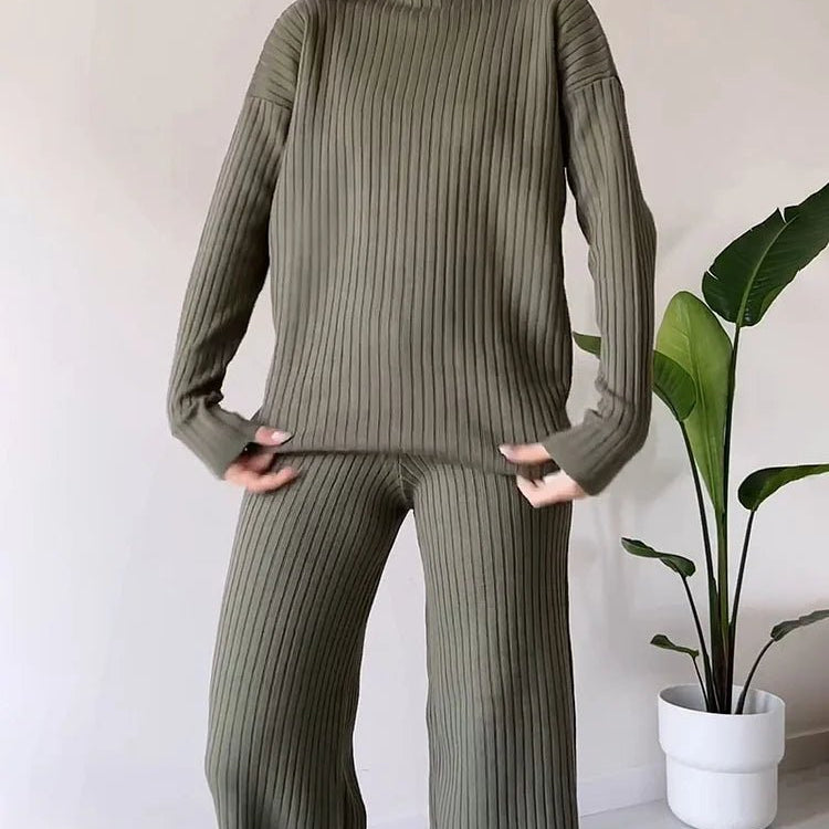 Ensemble de détente Coco pour femmes | Tricot côtelé doux, coupe décontractée