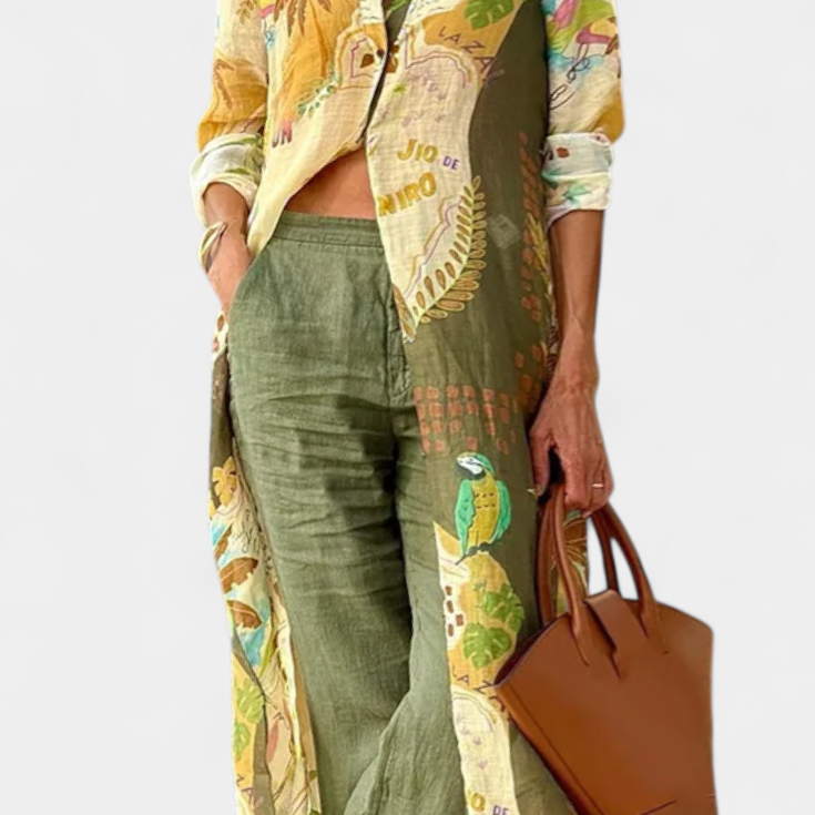 Melvina Ensemble Coordonné en Lin au Style Intemporel