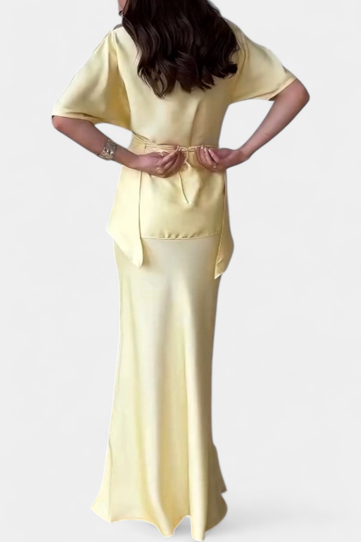 Veleda Ensemble de Top à Bretelles Croisées et Jupe Fluide