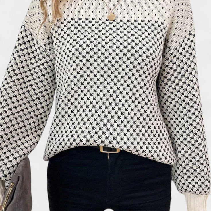 Rachael | Pull à Col Rond en Blocs de Couleur