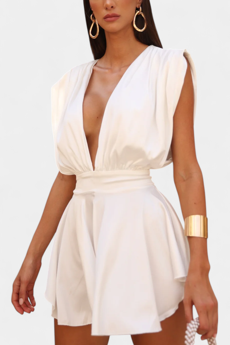 Mono Corto Rosalba avec Décolleté Profond et Taille Définie