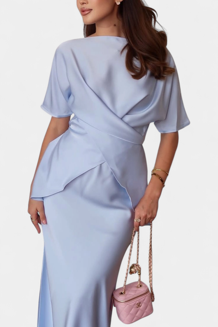 Veleda Ensemble de Top à Bretelles Croisées et Jupe Fluide