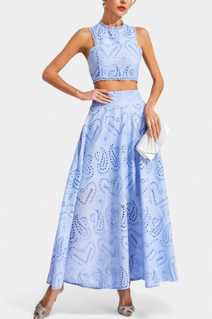 Danitza Ensemble Romantique en Dentelle Florale Découpée