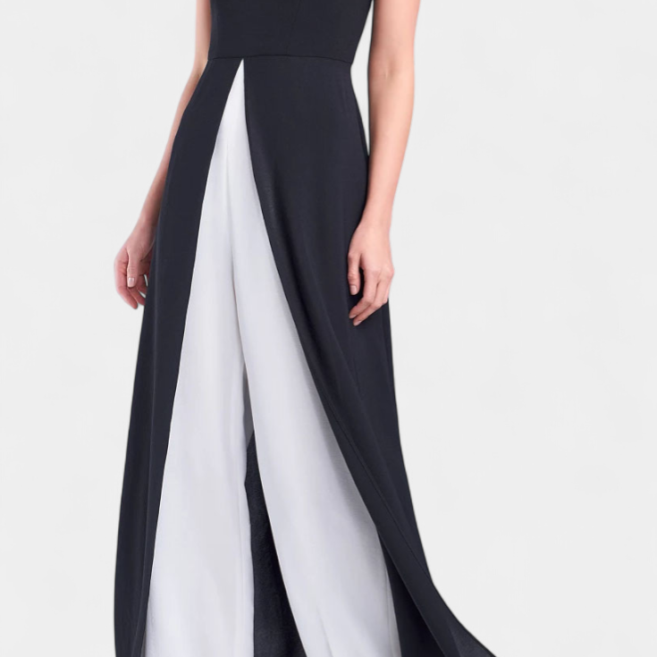 Alicia Ensemble Bicolore Élégant Sans Manches avec Pantalons Amples